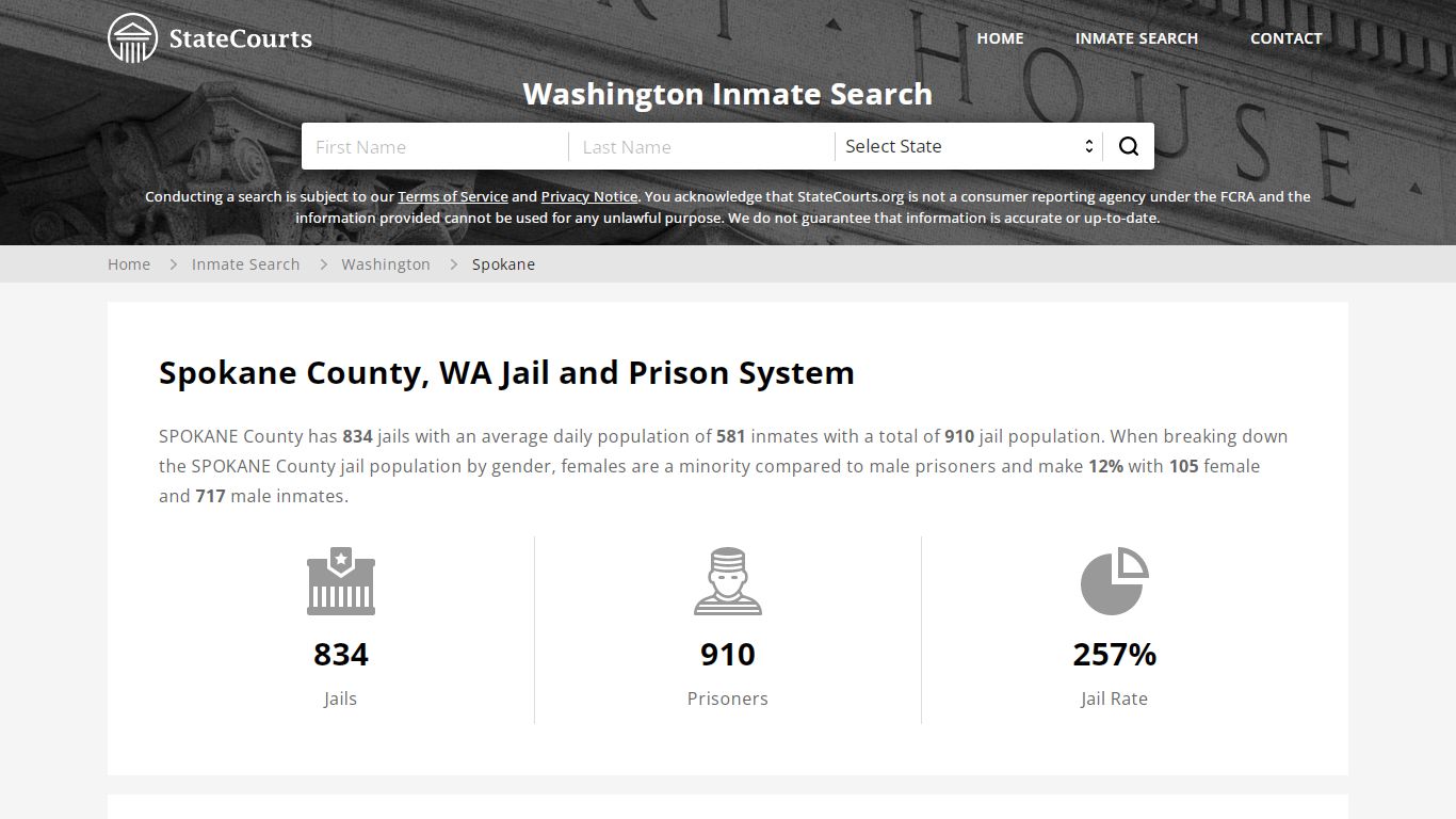 Spokane County, WA Inmate Search - StateCourts